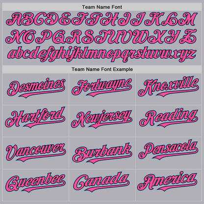 Custom Gray Light Blue Black-Pink Mesh Authentic Throwback Baseball Jersey - Sky-Custom
