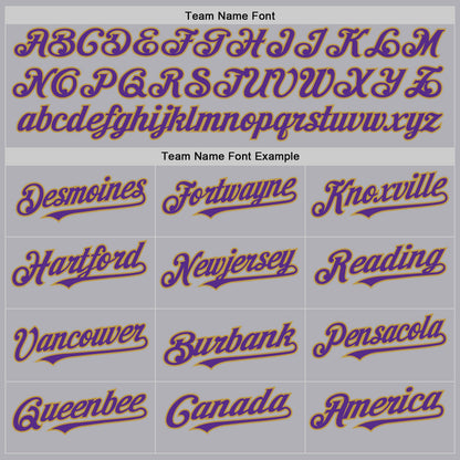 Custom Gray Purple-Old Gold Mesh Authentic Throwback Baseball Jersey - Sky-Custom