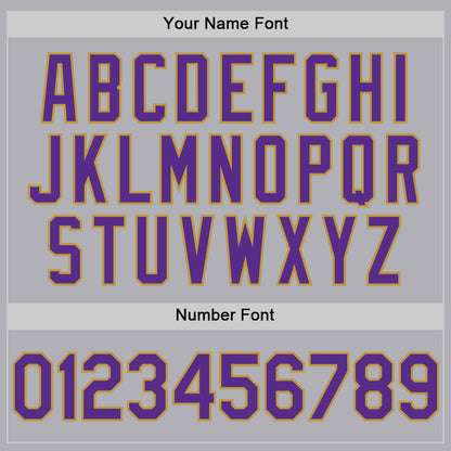 Custom Gray Purple-Old Gold Mesh Authentic Throwback Baseball Jersey - Sky-Custom