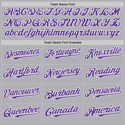 Custom Gray Purple-White Mesh Authentic Throwback Baseball Jersey - Sky-Custom