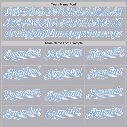 Custom Gray Light Blue-White Mesh Authentic Throwback Baseball Jersey - Sky-Custom