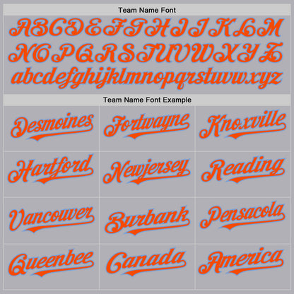 Custom Gray Orange-Powder Blue Mesh Authentic Throwback Baseball Jersey - Sky-Custom