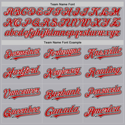 Custom Gray Red-Black Mesh Authentic Throwback Baseball Jersey - Sky-Custom