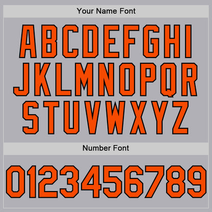 Custom Gray Orange-Black Mesh Authentic Throwback Baseball Jersey - Sky-Custom