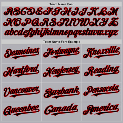 Custom Gray Red-Black Mesh Authentic Throwback Baseball Jersey - Sky-Custom