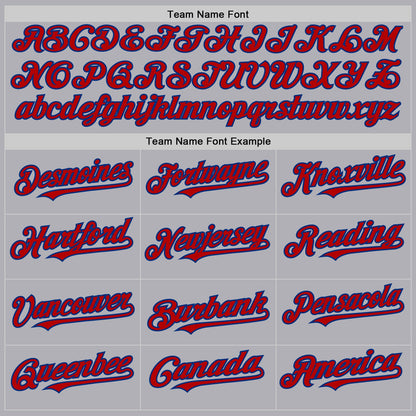 Custom Gray Red-Royal Mesh Authentic Throwback Baseball Jersey - Sky-Custom