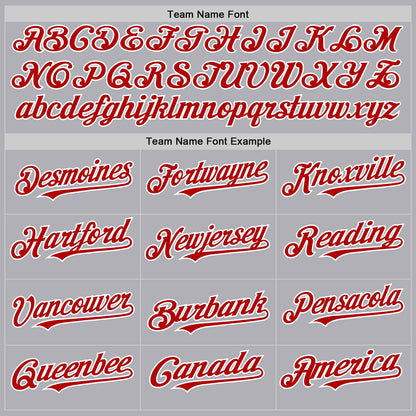 Custom Gray Red-White Mesh Authentic Throwback Baseball Jersey - Sky-Custom