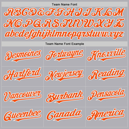 Custom Gray Orange-White Mesh Authentic Throwback Baseball Jersey - Sky-Custom