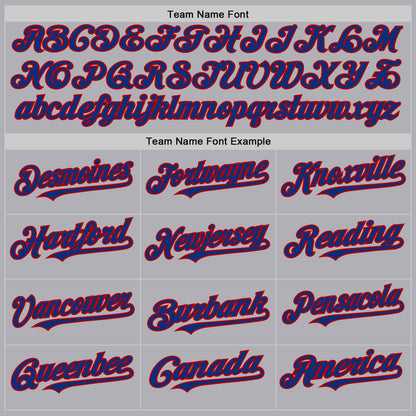 Custom Gray Royal-Red Mesh Authentic Throwback Baseball Jersey - Sky-Custom