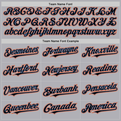 Custom Gray Black Powder Blue-Orange Mesh Authentic Throwback Baseball Jersey - Sky-Custom