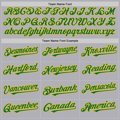 Custom Gray Kelly Green-Yellow Mesh Authentic Throwback Baseball Jersey - Sky-Custom