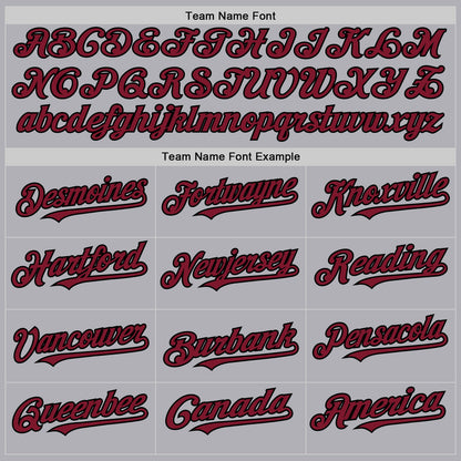 Custom Gray Crimson-Black Mesh Authentic Throwback Baseball Jersey - Sky-Custom