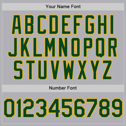 Custom Gray Green-Gold Mesh Authentic Throwback Baseball Jersey - Sky-Custom