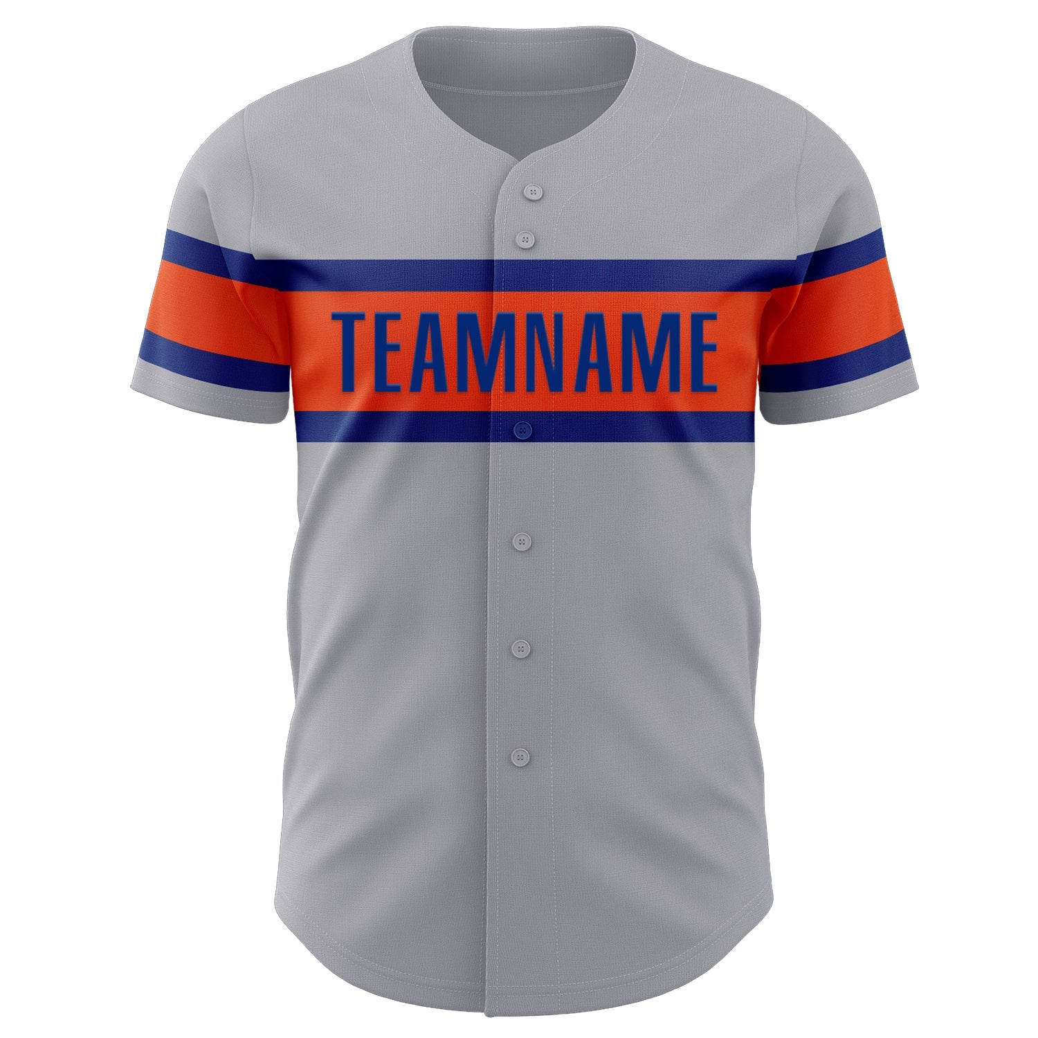 Custom Gray Royal-Orange Authentic Baseball Jersey - Sky-Custom