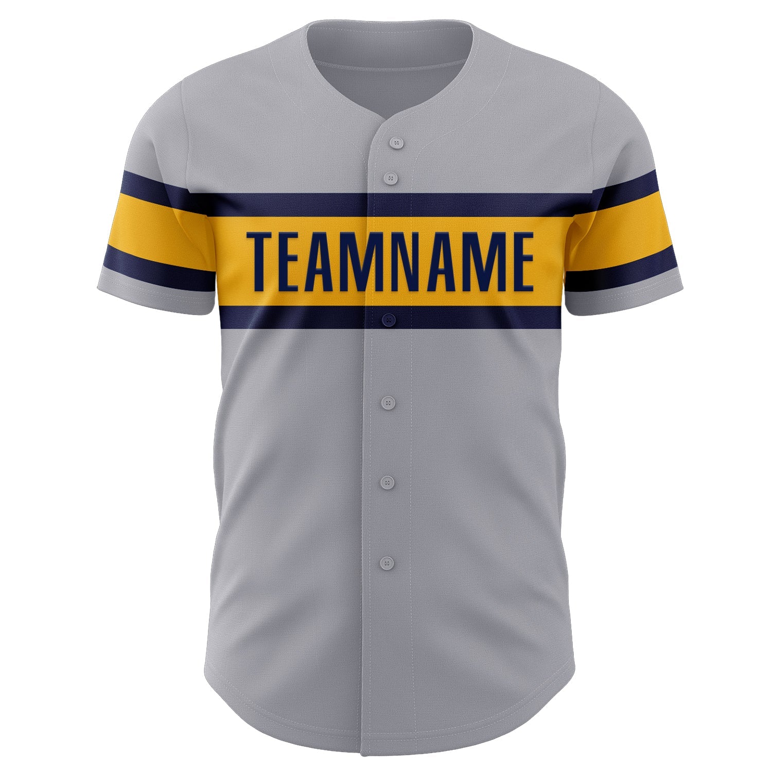 Custom Gray Navy-Gold Authentic Baseball Jersey - Sky-Custom