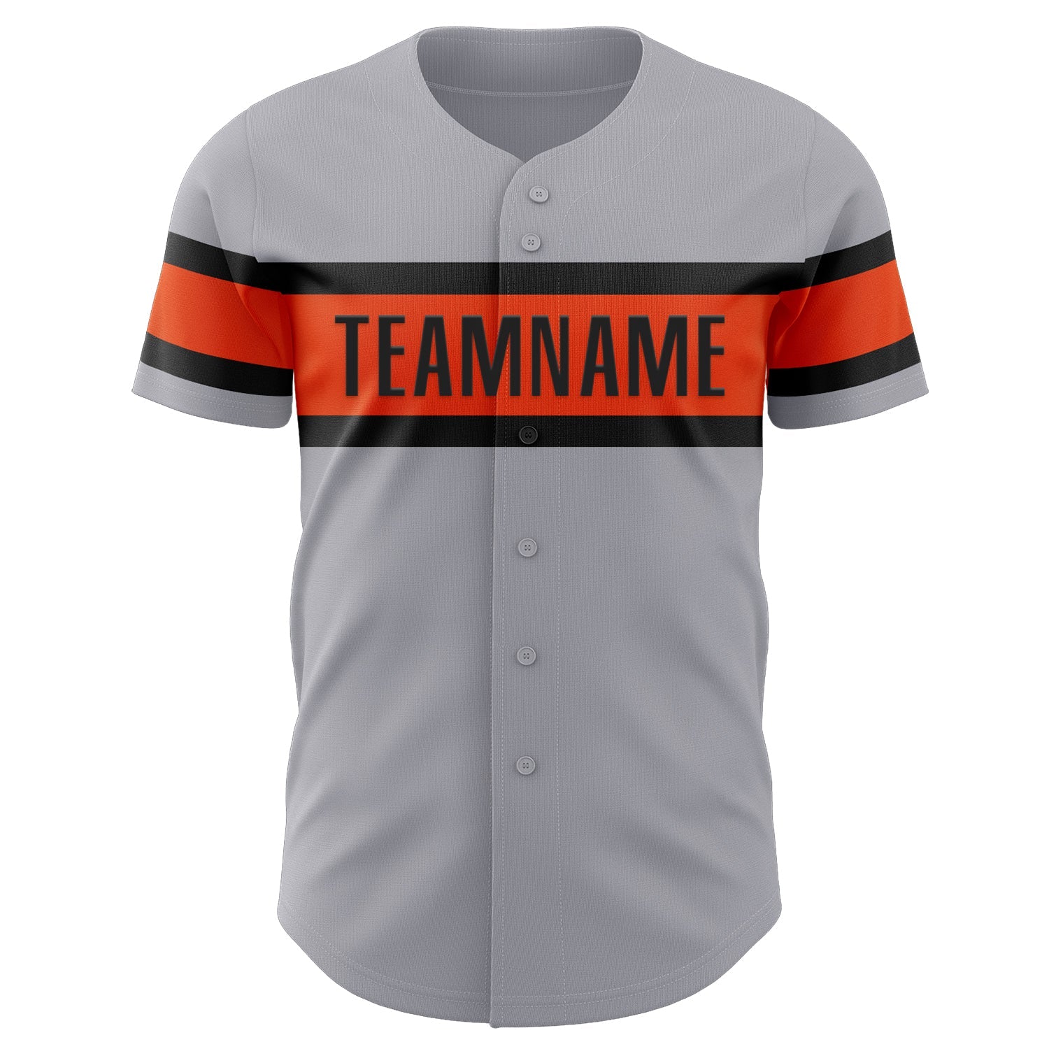 Custom Gray Orange-Black Authentic Baseball Jersey - Sky-Custom