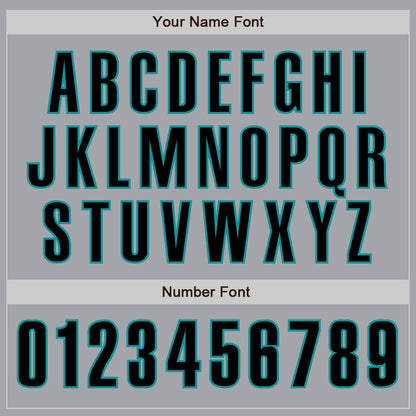 Custom Gray Black-Teal Authentic Baseball Jersey - Sky-Custom