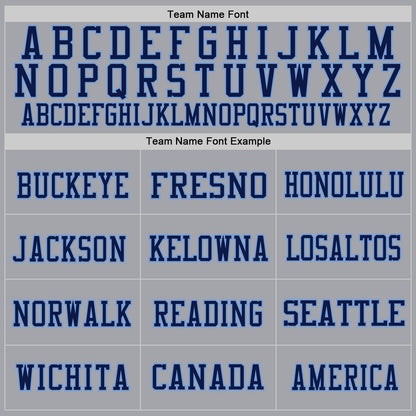 Custom Gray Navy-Light Blue Mesh Authentic Throwback Football Jersey - Sky-Custom