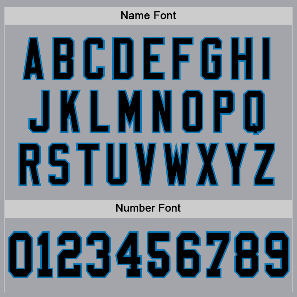 Custom Gray Black-Blue Mesh Authentic Throwback Football Jersey - Sky-Custom