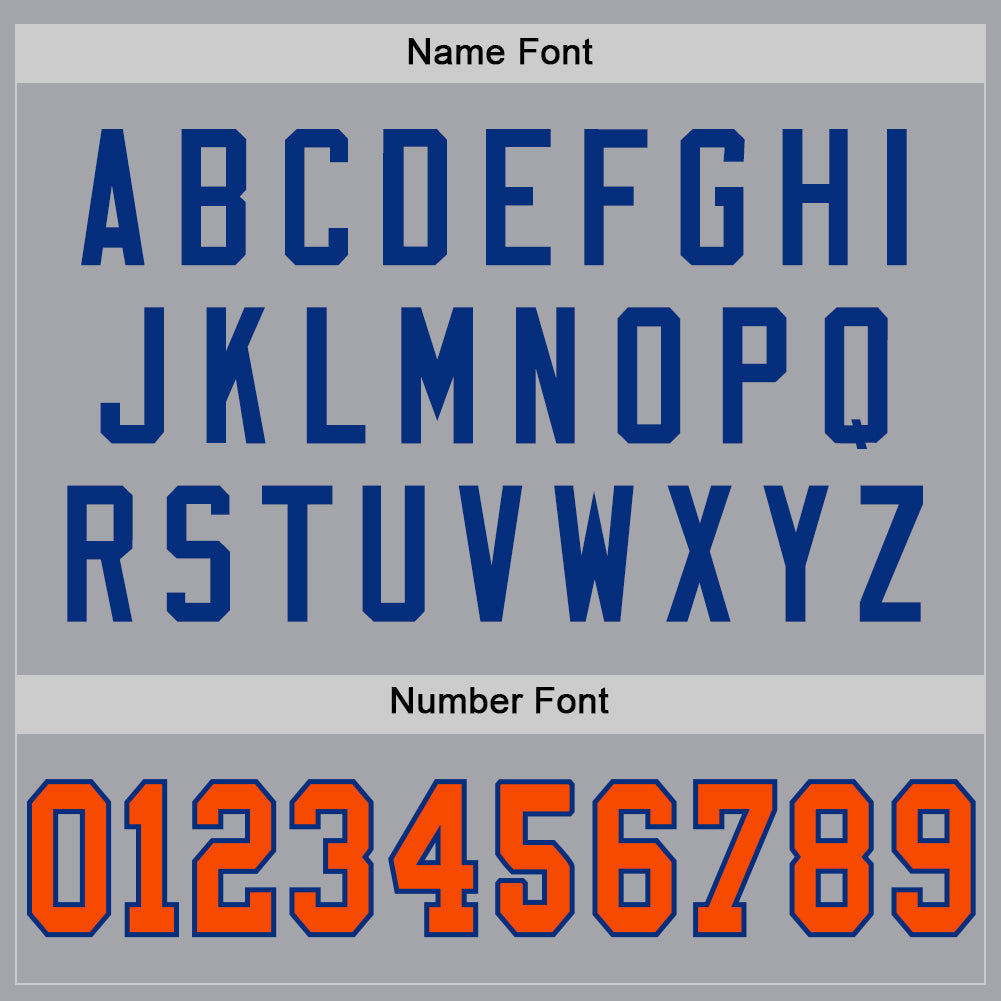 Custom Gray Orange-Royal Mesh Authentic Throwback Football Jersey - Sky-Custom