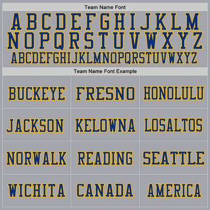 Custom Gray Royal-Gold Mesh Authentic Throwback Football Jersey - Sky-Custom