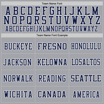 Custom Gray Navy-White Mesh Authentic Throwback Football Jersey - Sky-Custom