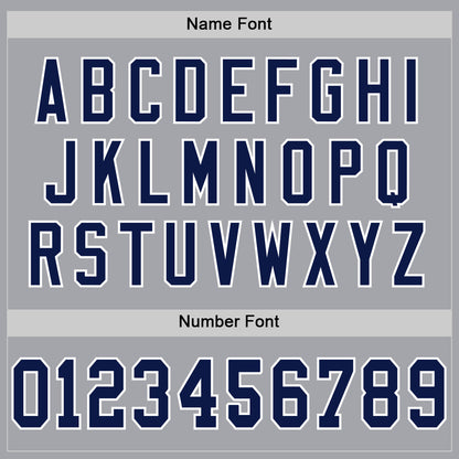 Custom Gray Navy-White Mesh Authentic Throwback Football Jersey - Sky-Custom