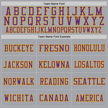 Custom Gray Purple-Gold Mesh Authentic Throwback Football Jersey - Sky-Custom