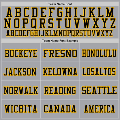 Custom Gray Black-Gold Mesh Authentic Throwback Football Jersey - Sky-Custom