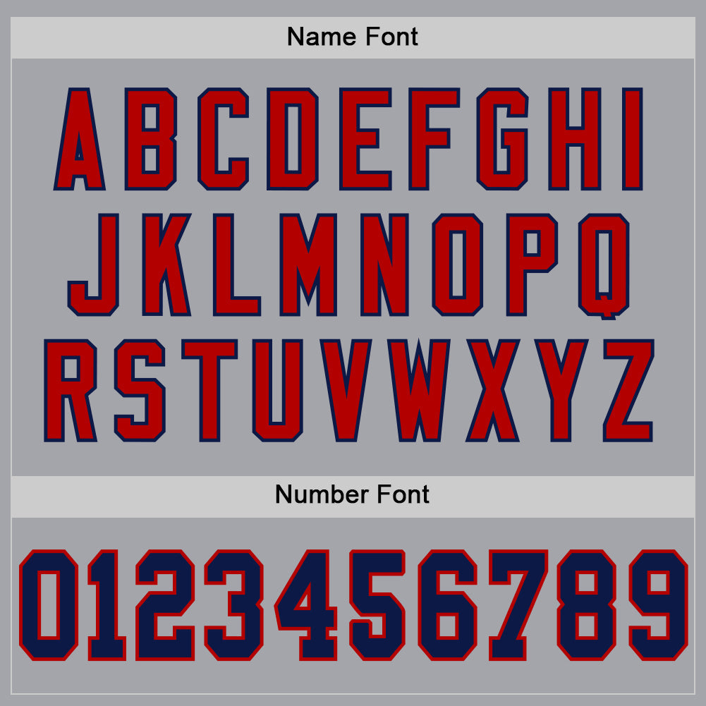 Custom Gray Navy Red-White Mesh Authentic Throwback Football Jersey - Sky-Custom