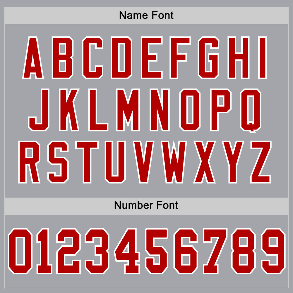 Custom Gray Red-White Mesh Authentic Throwback Football Jersey - Sky-Custom