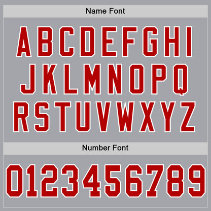 Custom Gray Red-White Mesh Authentic Throwback Football Jersey - Sky-Custom