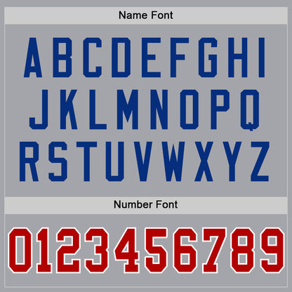 Custom Gray Red-Royal Mesh Authentic Throwback Football Jersey - Sky-Custom