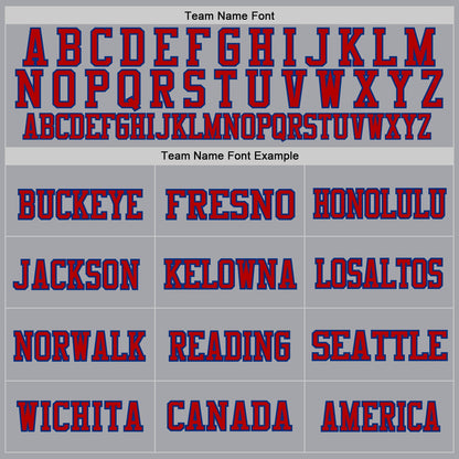 Custom Gray Red-Royal Mesh Authentic Throwback Football Jersey - Sky-Custom