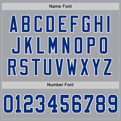 Custom Gray Royal-White Mesh Authentic Throwback Football Jersey - Sky-Custom