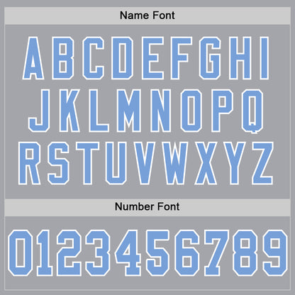 Custom Gray Light Blue-White Mesh Authentic Throwback Football Jersey - Sky-Custom