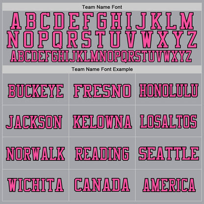 Custom Gray Light Blue Black-Pink Mesh Authentic Throwback Football Jersey - Sky-Custom