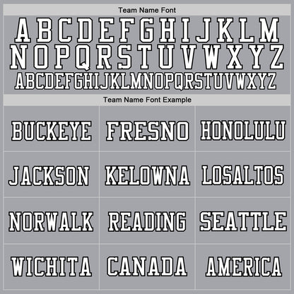 Custom Gray White-Black Mesh Authentic Throwback Football Jersey - Sky-Custom