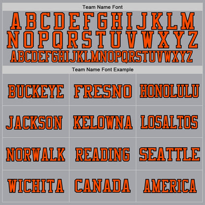 Custom Gray Orange-Black Mesh Authentic Throwback Football Jersey - Sky-Custom