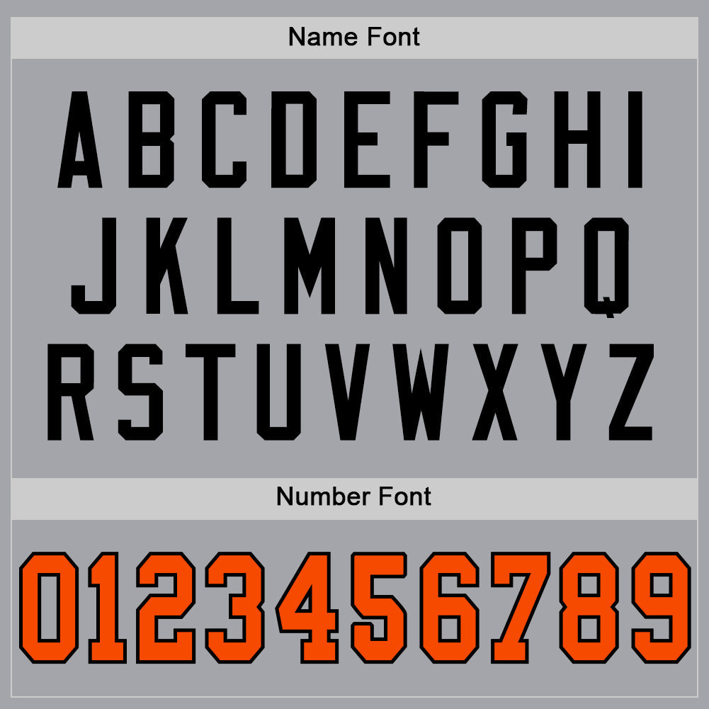 Custom Gray Orange-Black Mesh Authentic Throwback Football Jersey - Sky-Custom