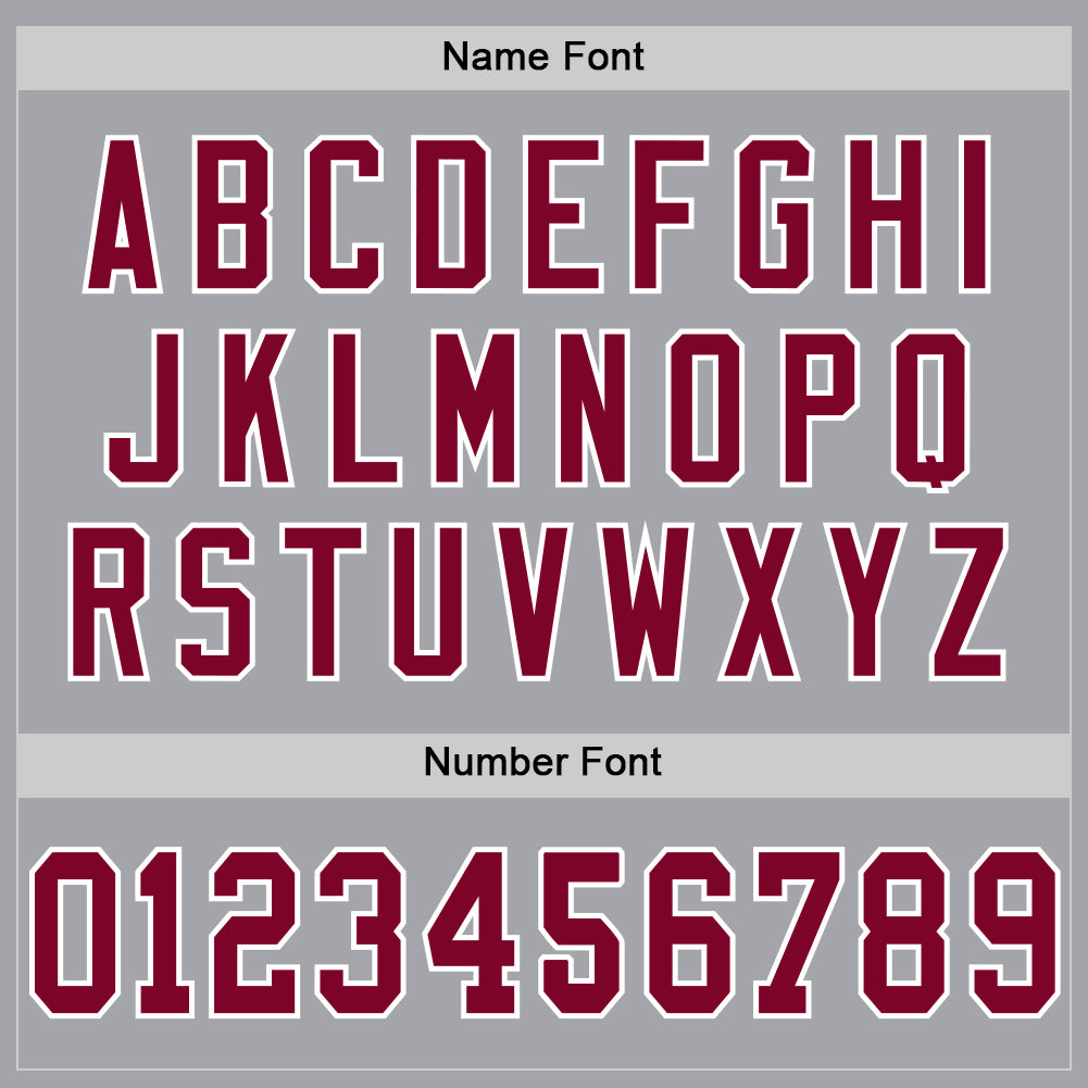 Custom Gray Maroon-White Mesh Authentic Throwback Football Jersey - Sky-Custom