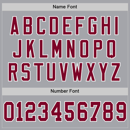 Custom Gray Maroon-White Mesh Authentic Throwback Football Jersey - Sky-Custom