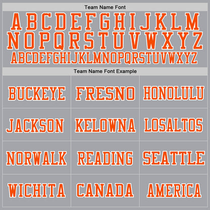 Custom Gray Orange-White Mesh Authentic Throwback Football Jersey - Sky-Custom