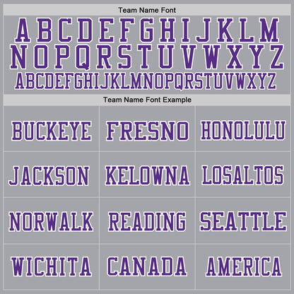 Custom Gray Purple-White Mesh Authentic Throwback Football Jersey - Sky-Custom