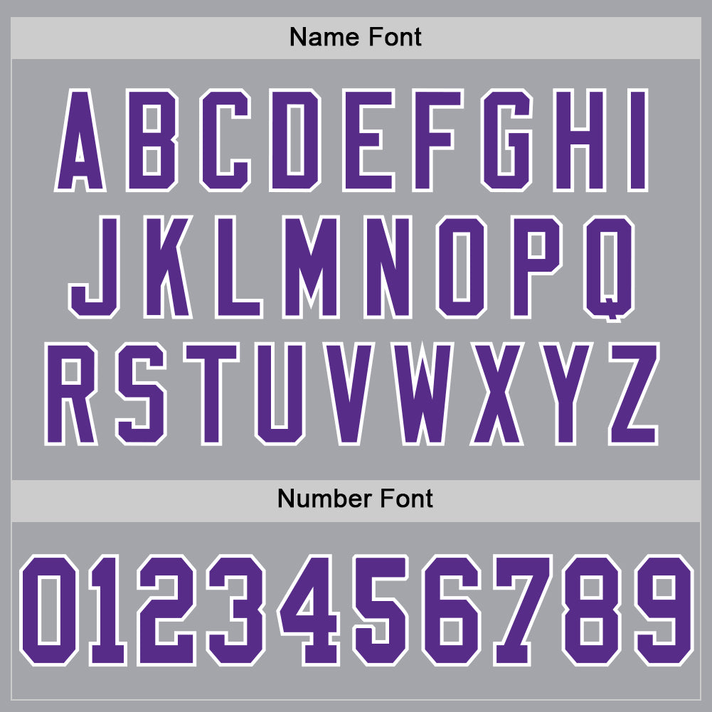 Custom Gray Purple-White Mesh Authentic Throwback Football Jersey - Sky-Custom