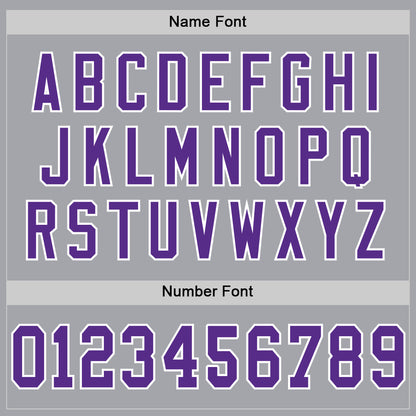 Custom Gray Purple-White Mesh Authentic Throwback Football Jersey - Sky-Custom