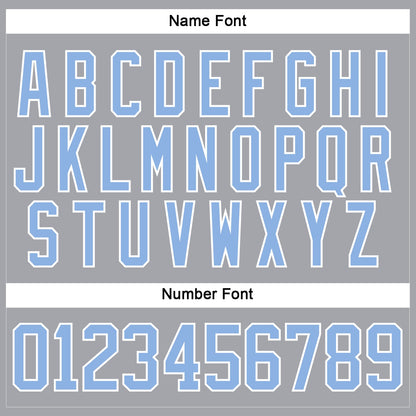 Custom Gray Light Blue-White Hockey Lace Neck Jersey - Sky-Custom