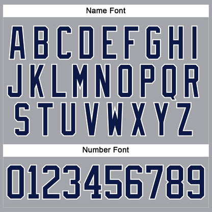 Custom Gray Navy-White Hockey Lace Neck Jersey - Sky-Custom