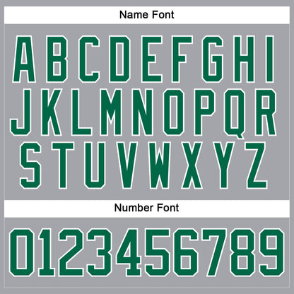 Custom Gray Kelly Green-White Hockey Lace Neck Jersey - Sky-Custom