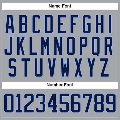 Custom Gray Navy-Light Blue Hockey Lace Neck Jersey - Sky-Custom